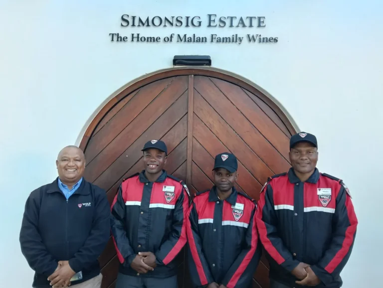 Wolf security simonsig estate team entrance